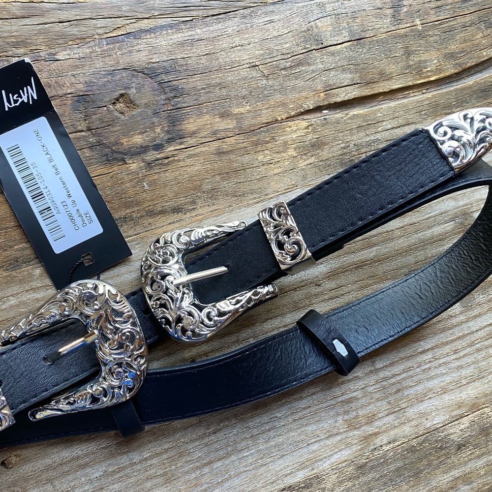 Nasty Gal double buckle belt